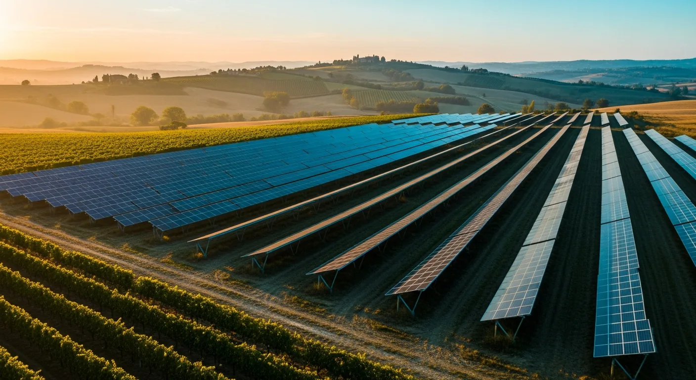 Agrivoltaic installation in Italian countryside